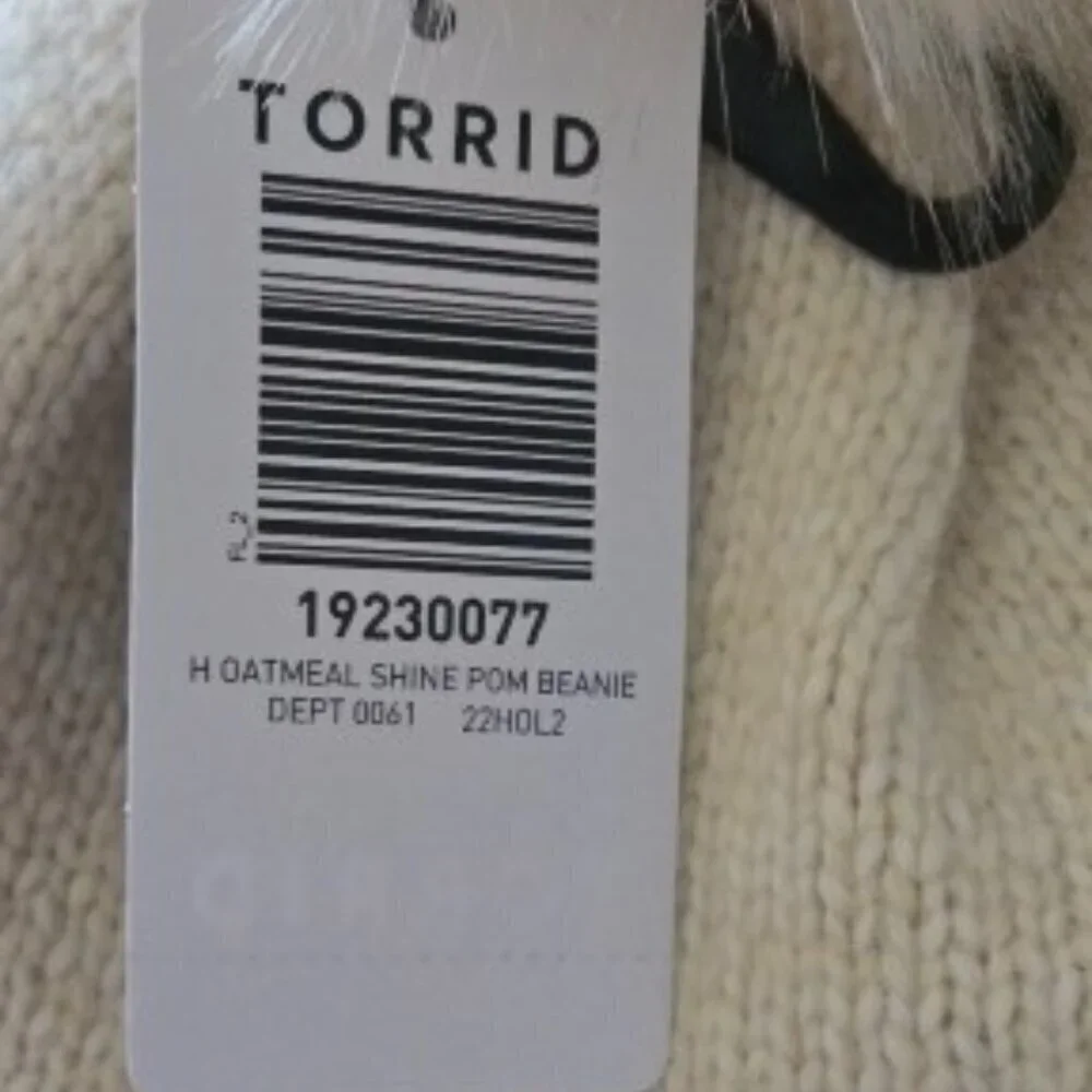 Torrid oatmeal Shine Pom Beanie